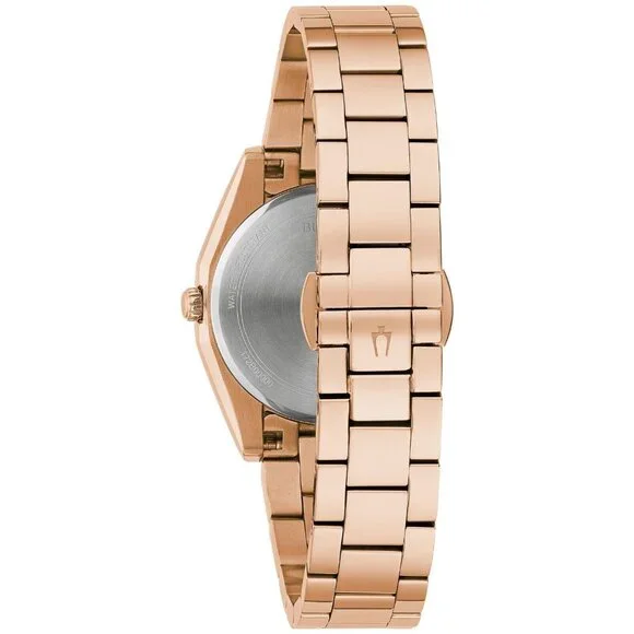 Bulova Ladies Rose Gold Watch Perfume Set New With Box Bulova Sutton Diamond Pink Dial 96P249 Women main image 4